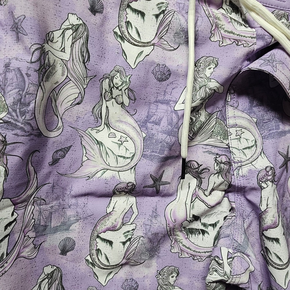Psycho Tuna Sirens Mermaid Boardshorts Purple Rose Men's 31 PTYB0178 New - Picture 12 of 12